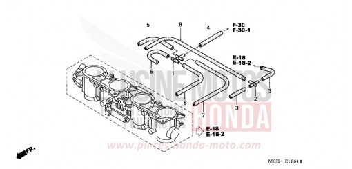 THROTTLE BODY (TUBING) CBR900RRY de 2000